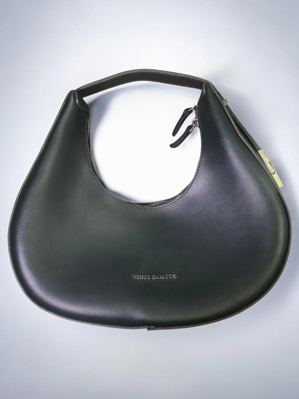 NWOT Vince Camuto Dark Green Crescent Shoulder Bag Silver Hardware Adjustable